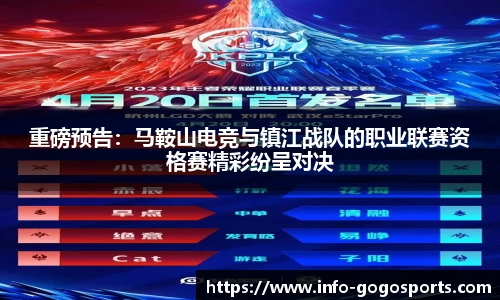 重磅预告：马鞍山电竞与镇江战队的职业联赛资格赛精彩纷呈对决